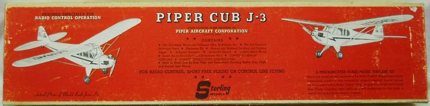 Sterling Piper Cub J-3 - 54 Inch Wingspan for R/C, FS-6 plastic model kit